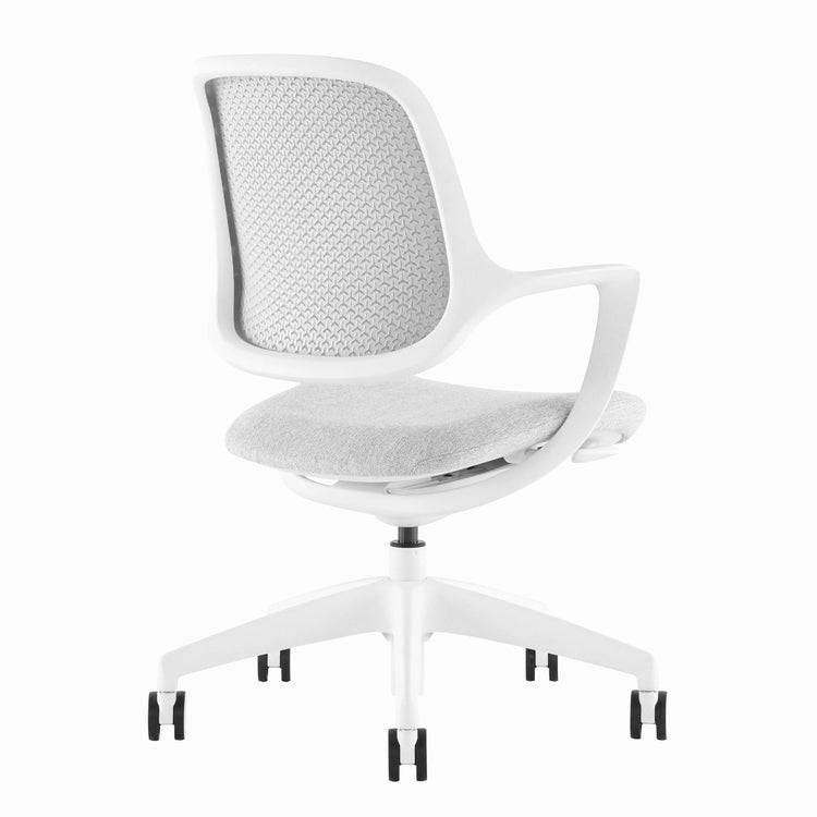Low back minimalist white office chair 