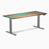 Dual hardwood resin standing desk - Natural walnut river - space grey 72"