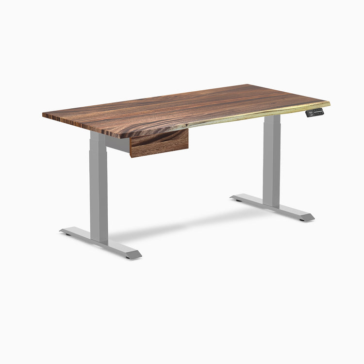 Bureau debout double en bois dur avec tiroir Desky