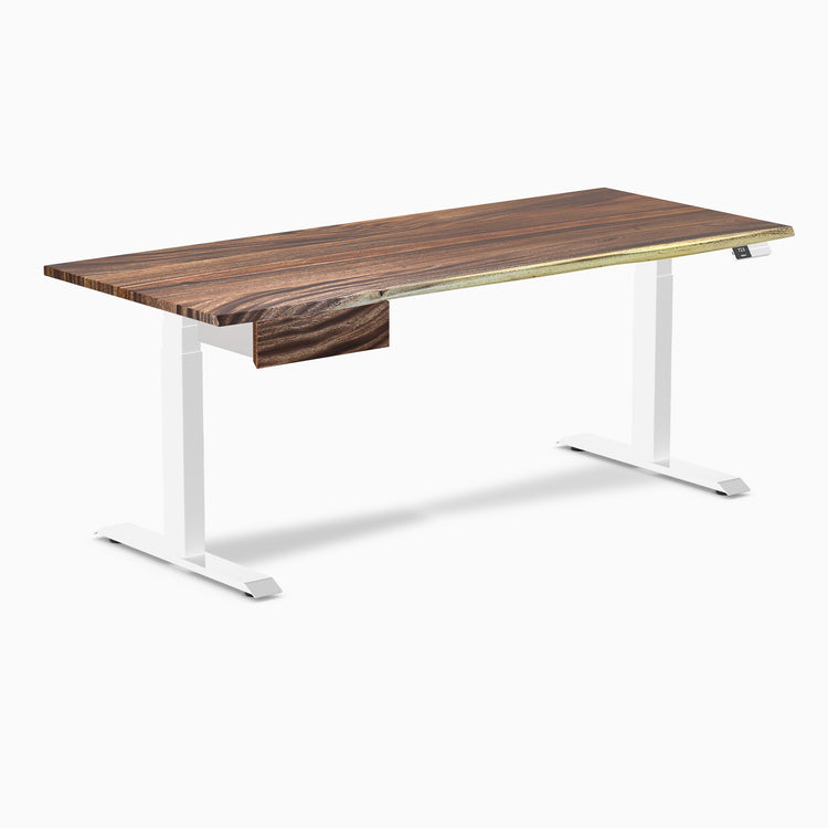 Bureau debout double en bois dur avec tiroir Desky