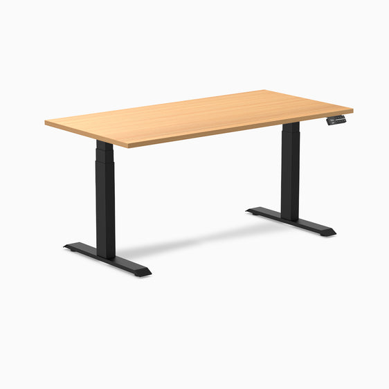 Desky Dual Select Beech Laminate Sit Stand Desk