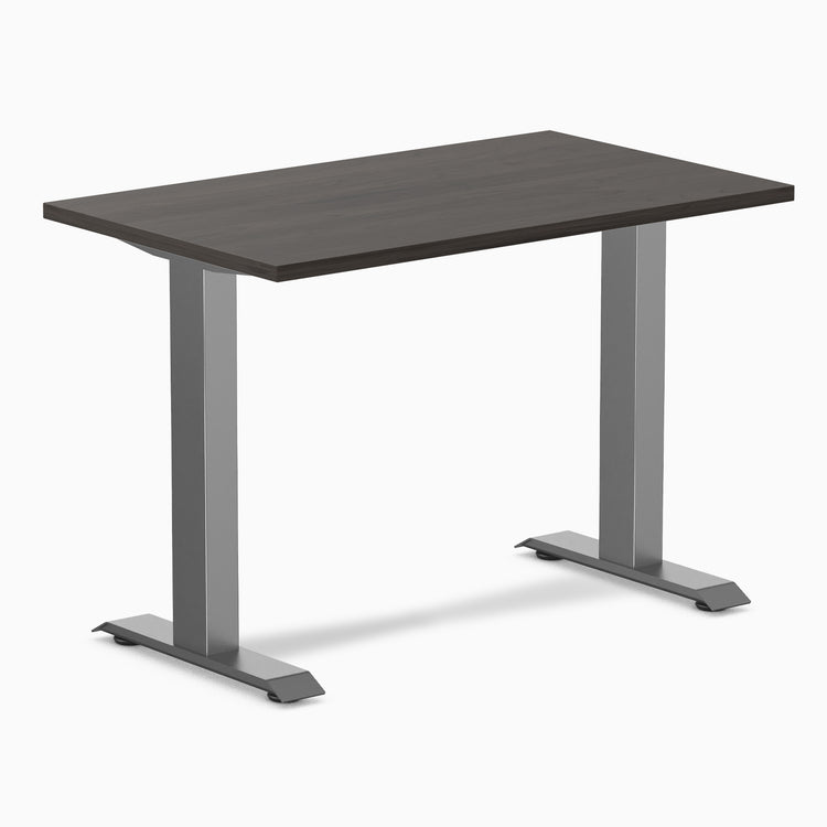 Fixed mini melamine desk - burnished wood laminate - space grey 40"